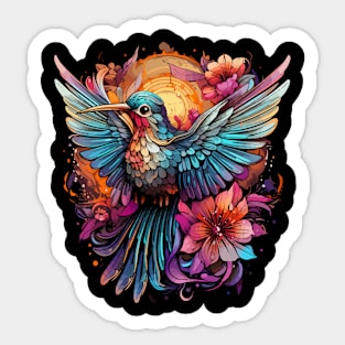 Hummingbird Rainbow Sticker